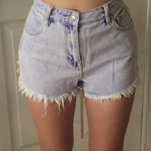 Light washed high waisted shorts